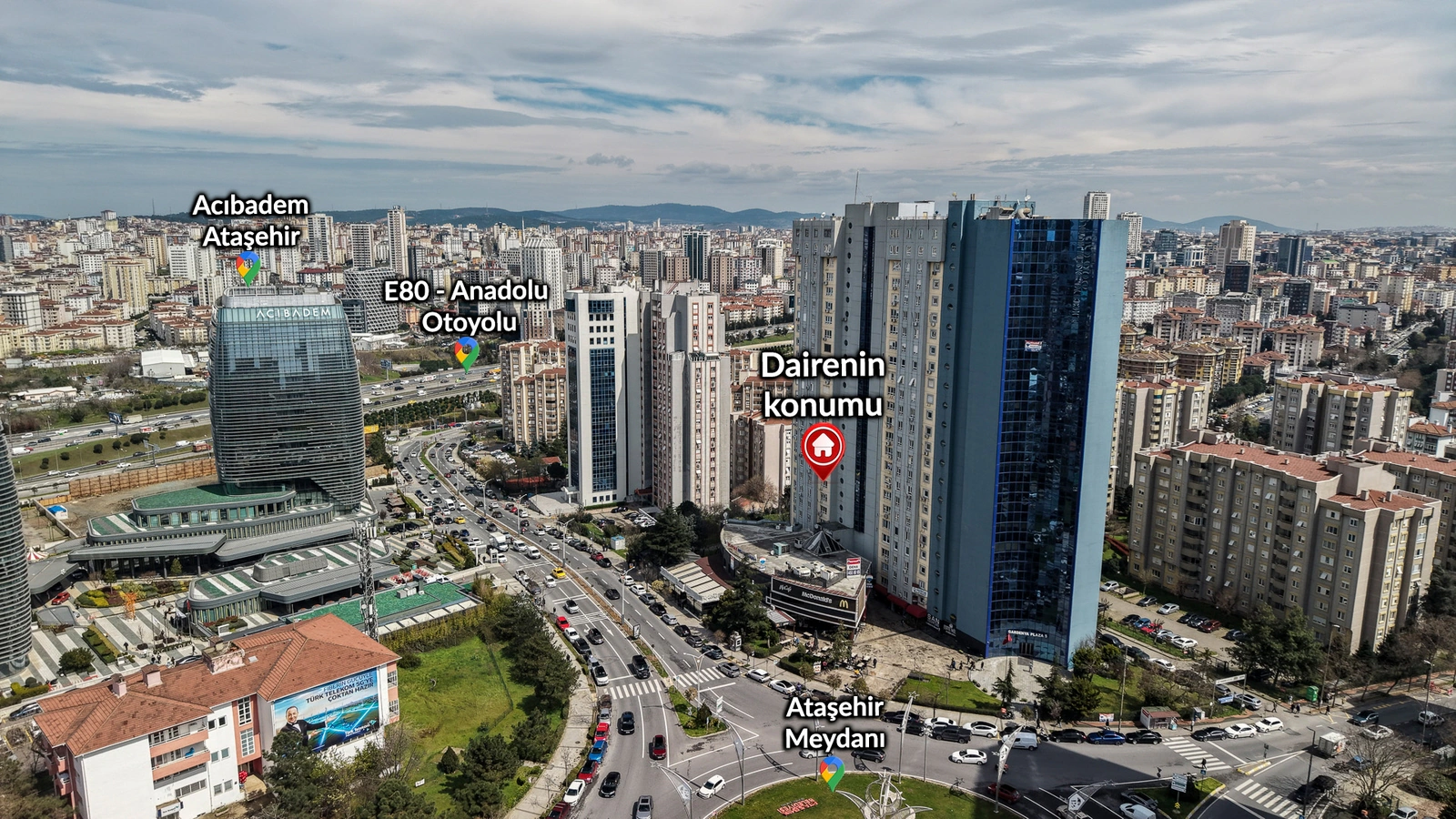 Ataşehir Gardenya Residence 7/1 Satılık 3+1 Daire