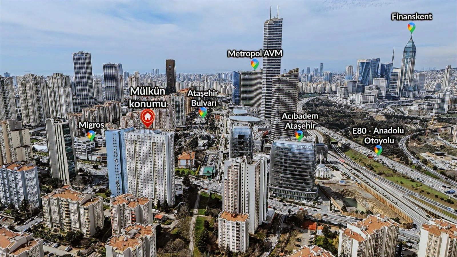 Ataşehir Gardenya Residence 7/1 Satılık 3+1 Daire
